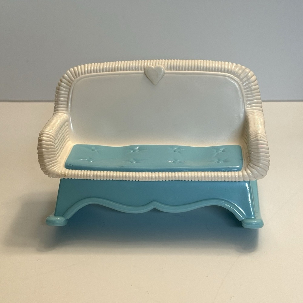 Fisher Price Loving Family Rocking Couch Love Seat Sofa Wicker Dollhouse VTG